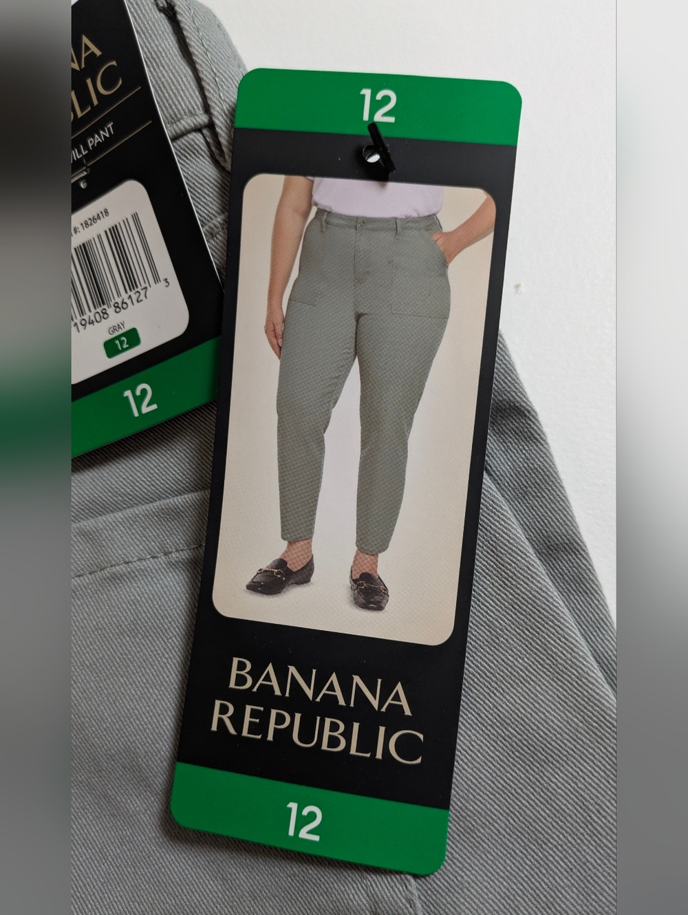 NEW! Women’s Banana Republic High Rise Twill Pants - Gray Size 12 Casual - Picture 12 of 13